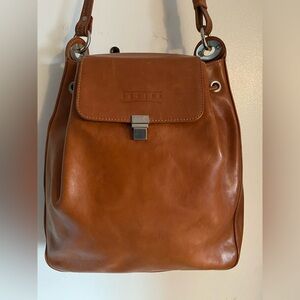 Elegant brown Leather Shoulder Bag by Texier